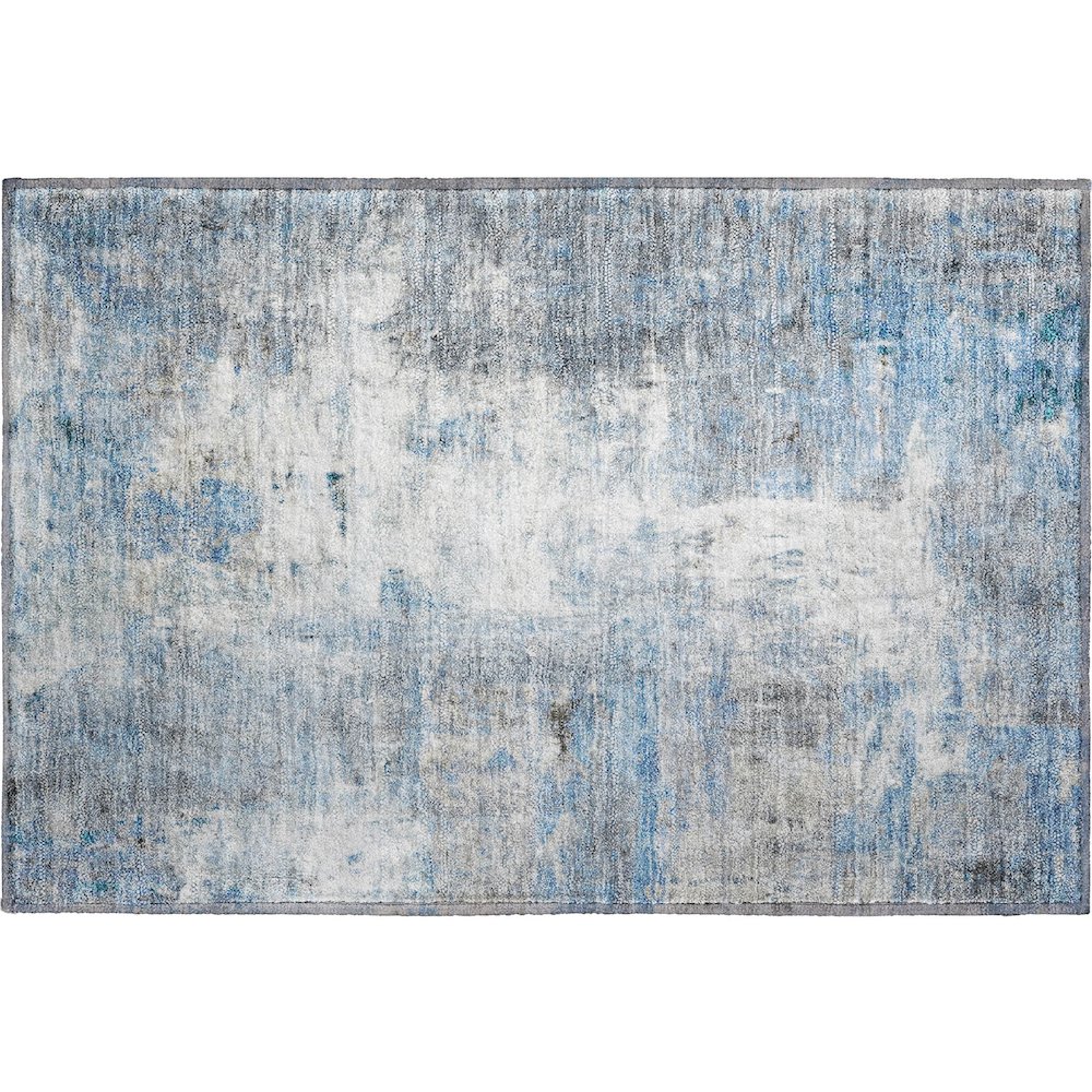 Luxury Washable Indoor/Outdoor Ravenna Blue 1'8" x 2'6" Rug. Picture 1