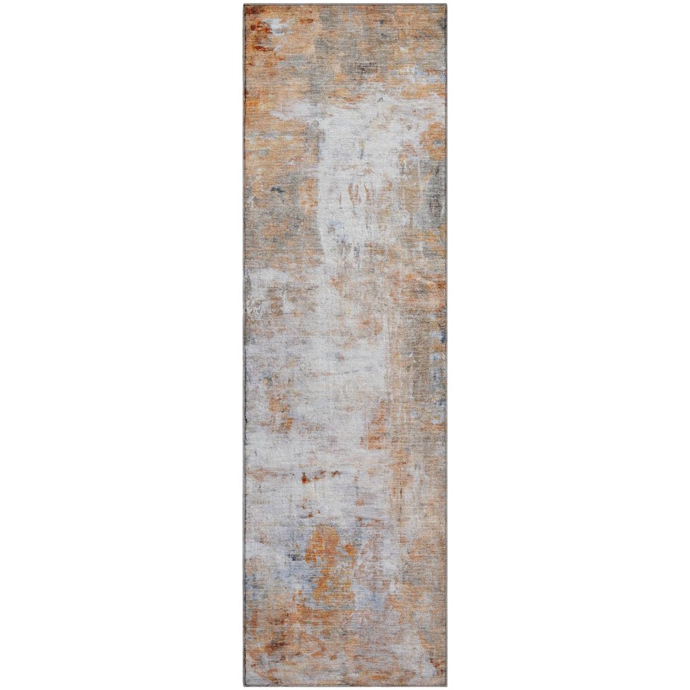 Luxury Washable Indoor/Outdoor Ravenna Copper 2'3" x 7'6" Runner Rug. Picture 1