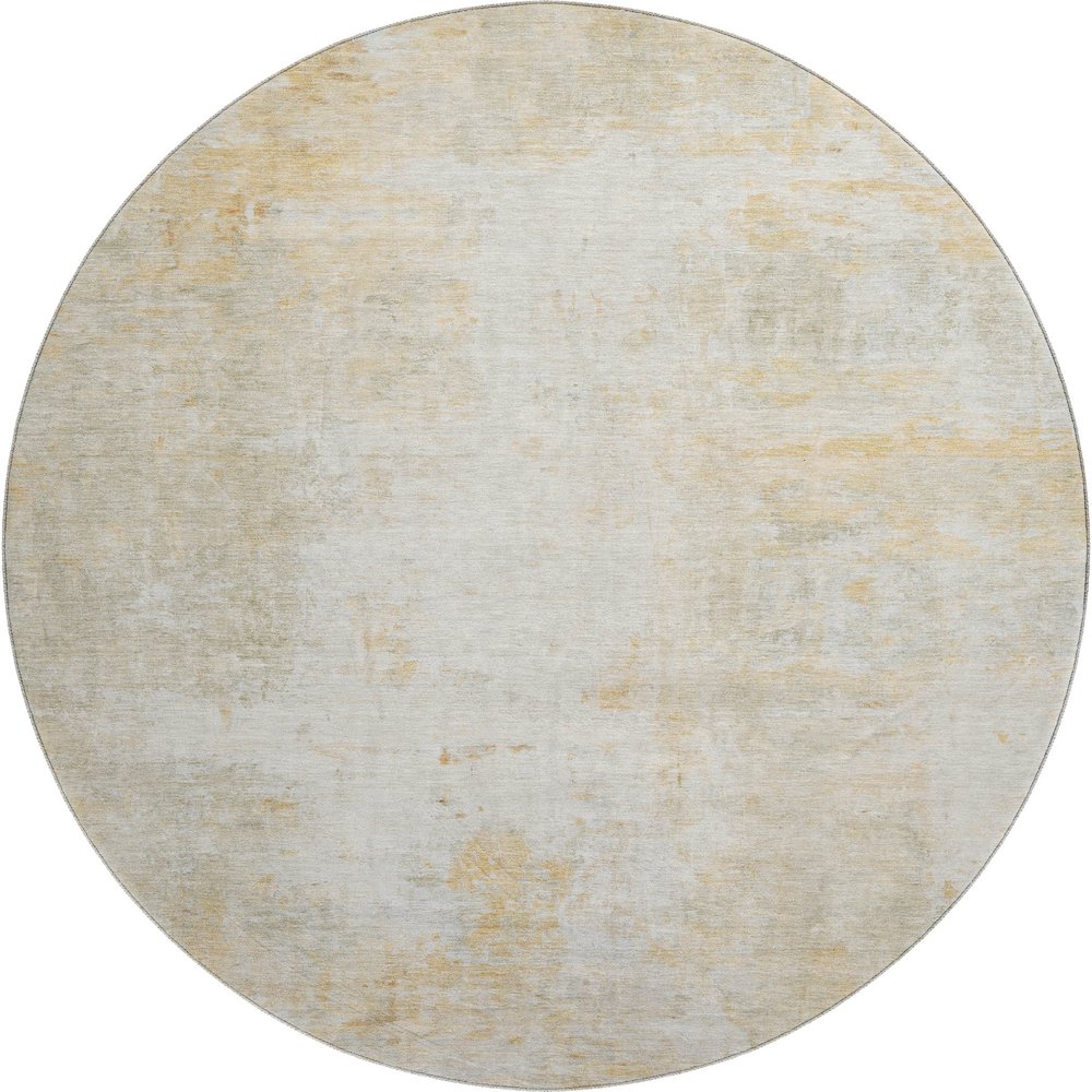 Luxury Washable Indoor/Outdoor Ravenna Linen 8' x 8' Round Rug. Picture 1
