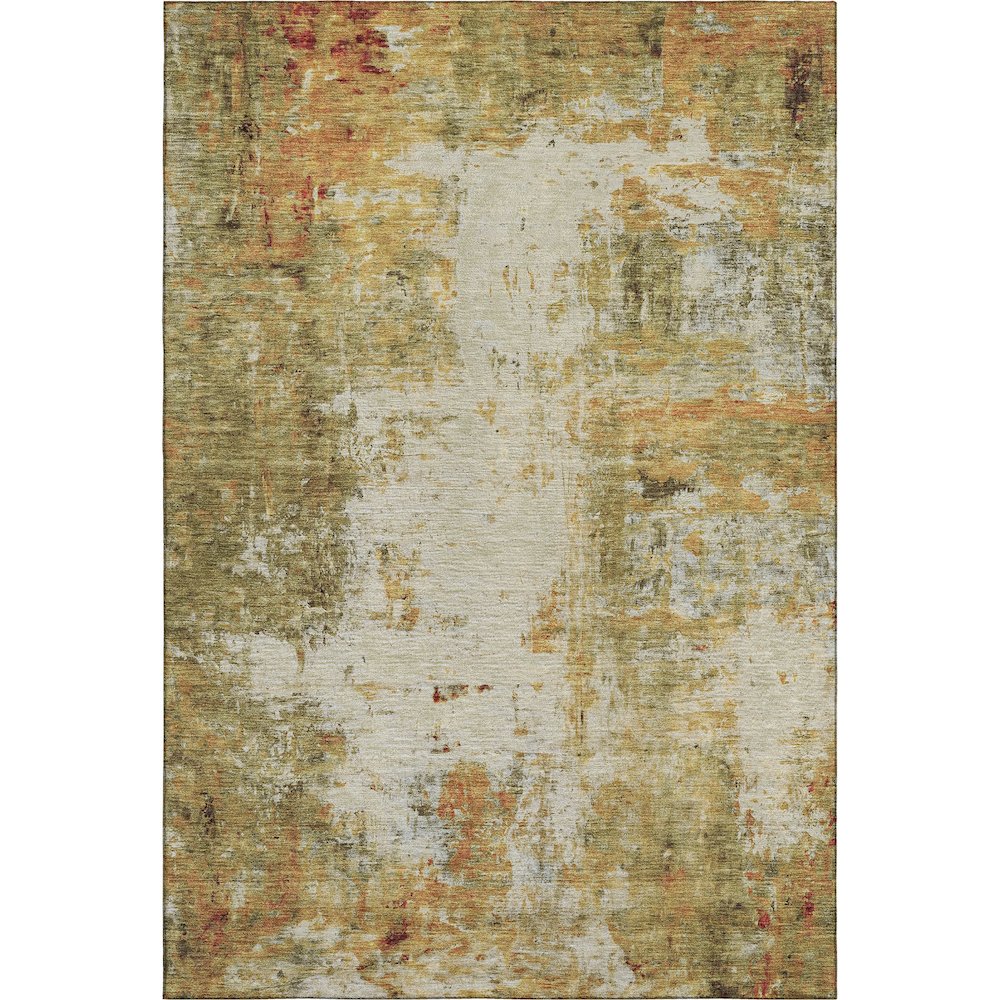 Luxury Washable Indoor/Outdoor Ravenna Olive 2'6" x 3'10" Rug. Picture 1