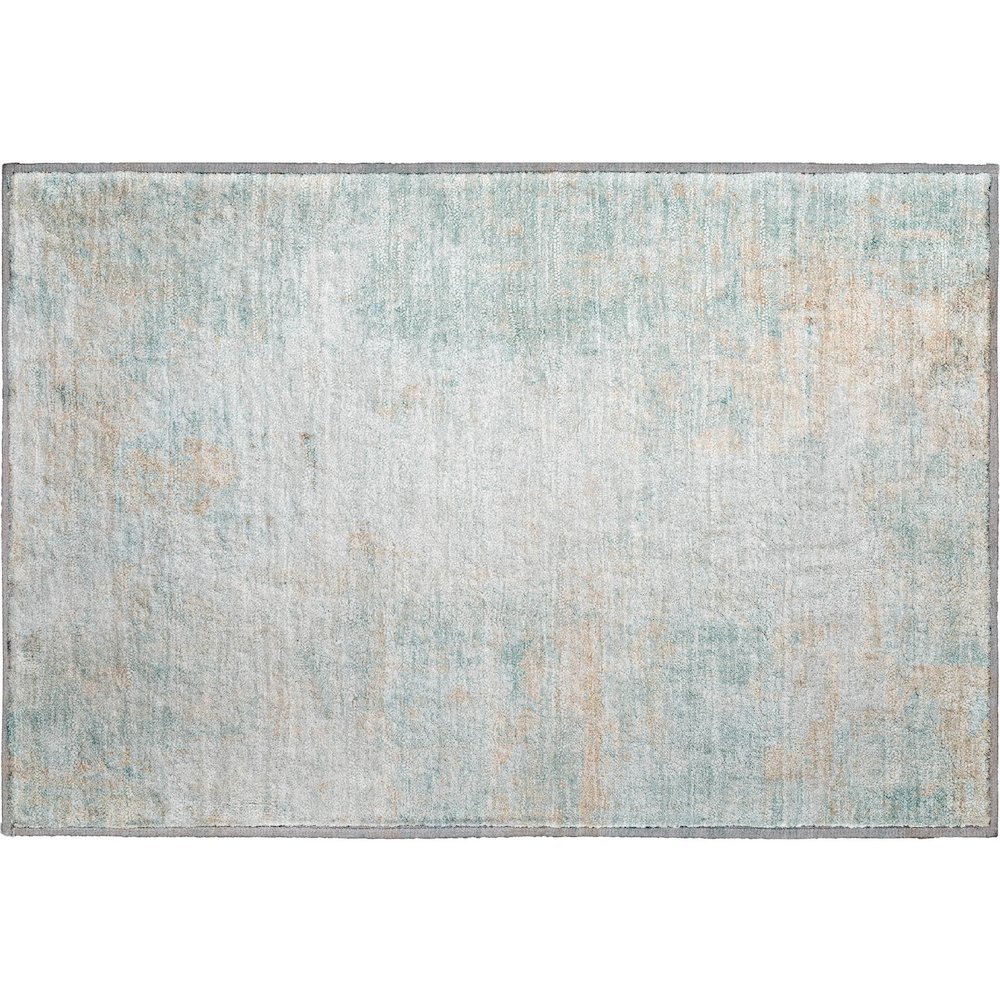 Luxury Washable Indoor/Outdoor Ravenna Seafoam 1'8" x 2'6" Rug. Picture 1