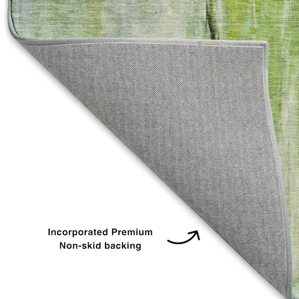 Luxury Washable Indoor/Outdoor Ravenna Aloe 1'8" x 2'6" Rug. Picture 4