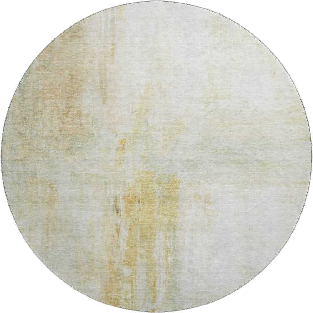 Luxury Washable Indoor/Outdoor Ravenna Linen 8' x 8' Round Rug. Picture 1