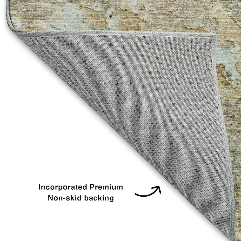 Luxury Washable Indoor/Outdoor Ravenna Brown 1'8" x 2'6" Rug. Picture 4