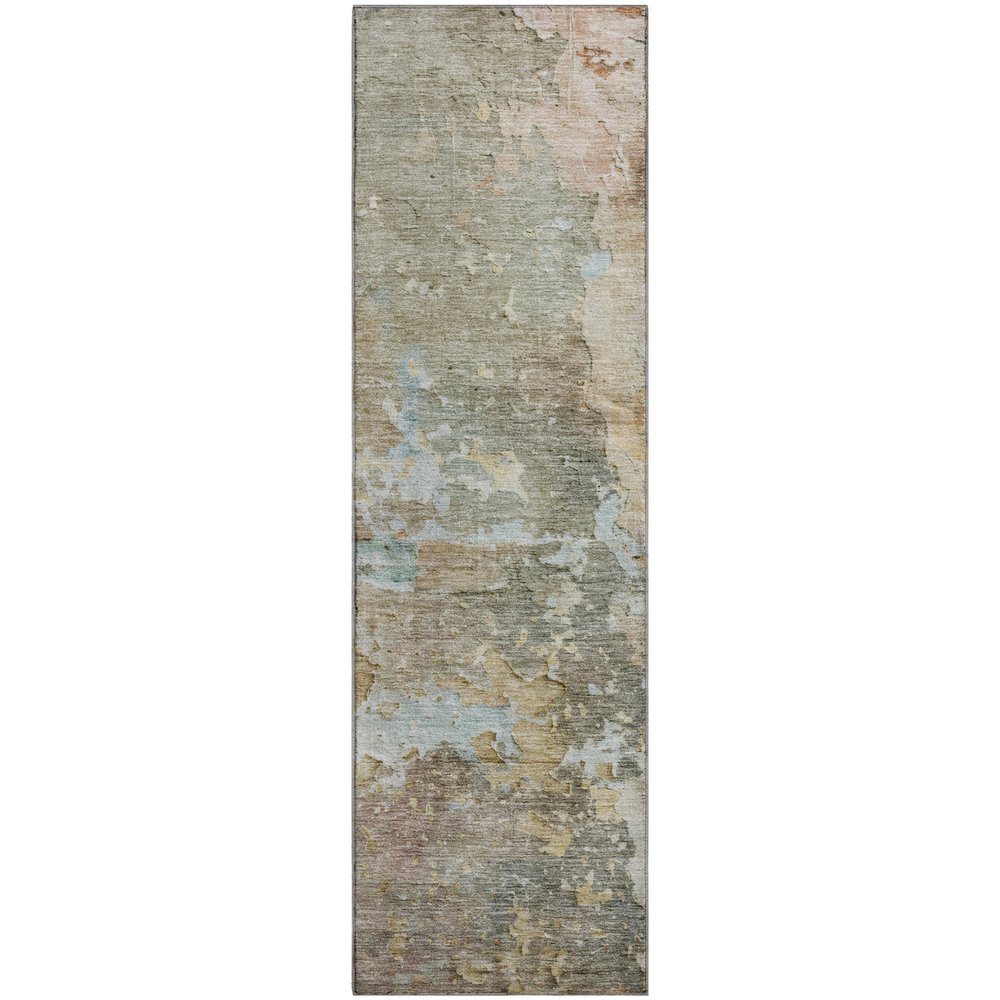 Luxury Washable Indoor/Outdoor Ravenna Brown 2'3" x 7'6" Runner Rug. Picture 1