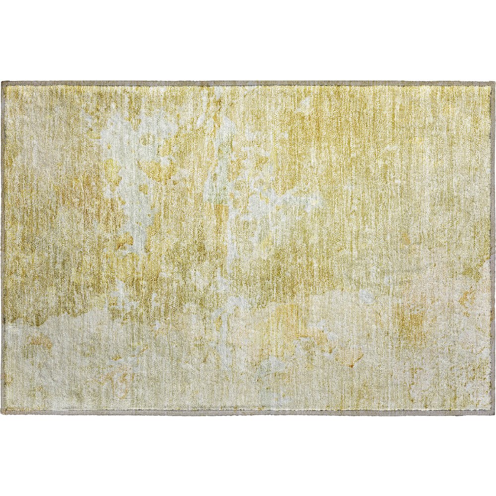 Luxury Washable Indoor/Outdoor Ravenna Gold 1'8" x 2'6" Rug. Picture 1