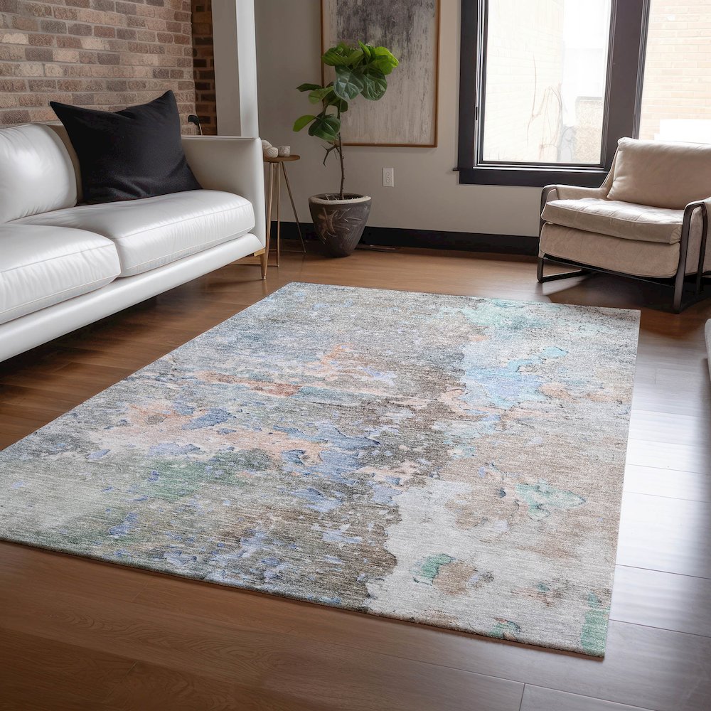 Luxury Washable Indoor/Outdoor Ravenna Taupe 2'6" x 3'10" Rug. Picture 5