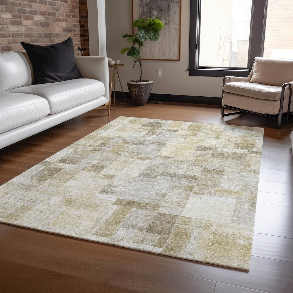 Luxury Washable Indoor/Outdoor Ravenna Beige 2'6" x 3'10" Rug. Picture 5