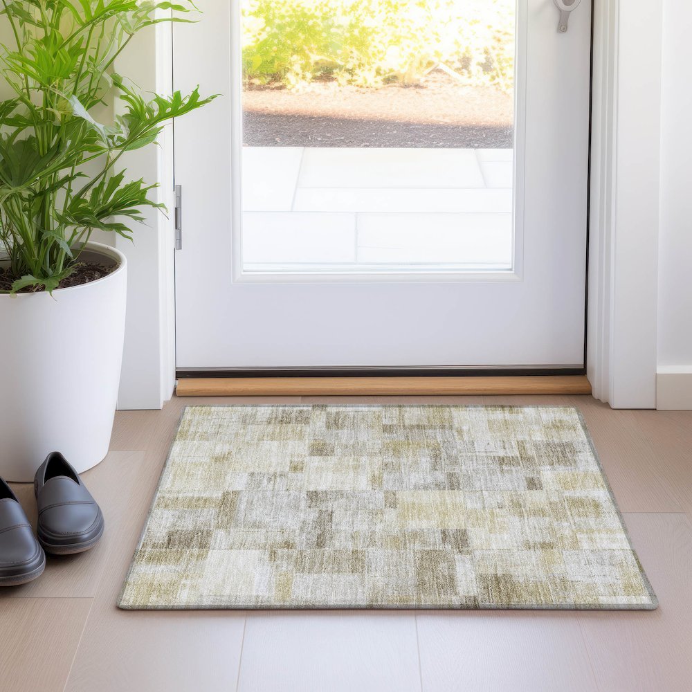 Luxury Washable Indoor/Outdoor Ravenna Beige 1'8" x 2'6" Rug. Picture 5