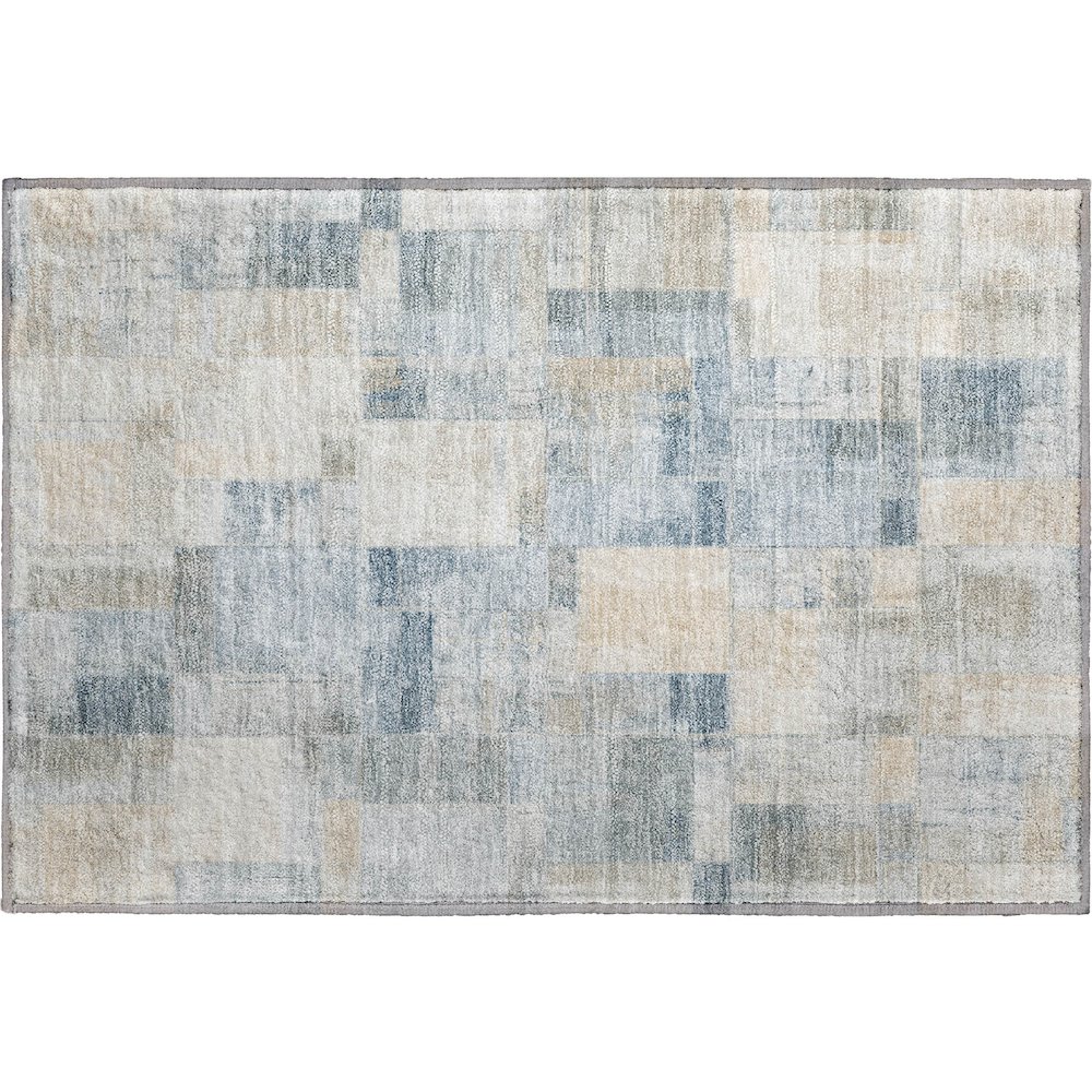 Luxury Washable Indoor/Outdoor Ravenna Denim 1'8" x 2'6" Rug. Picture 1