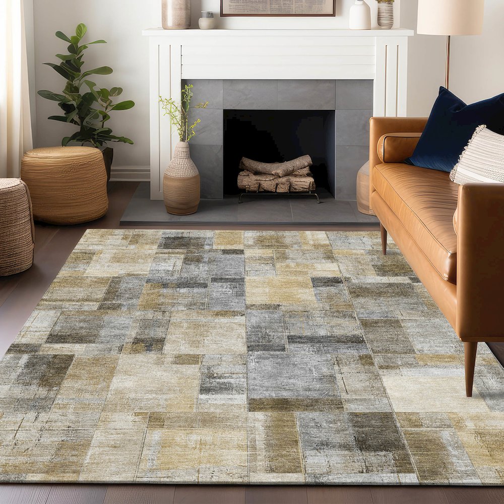 Luxury Washable Indoor/Outdoor Ravenna Granite 2'6" x 3'10" Rug. Picture 6