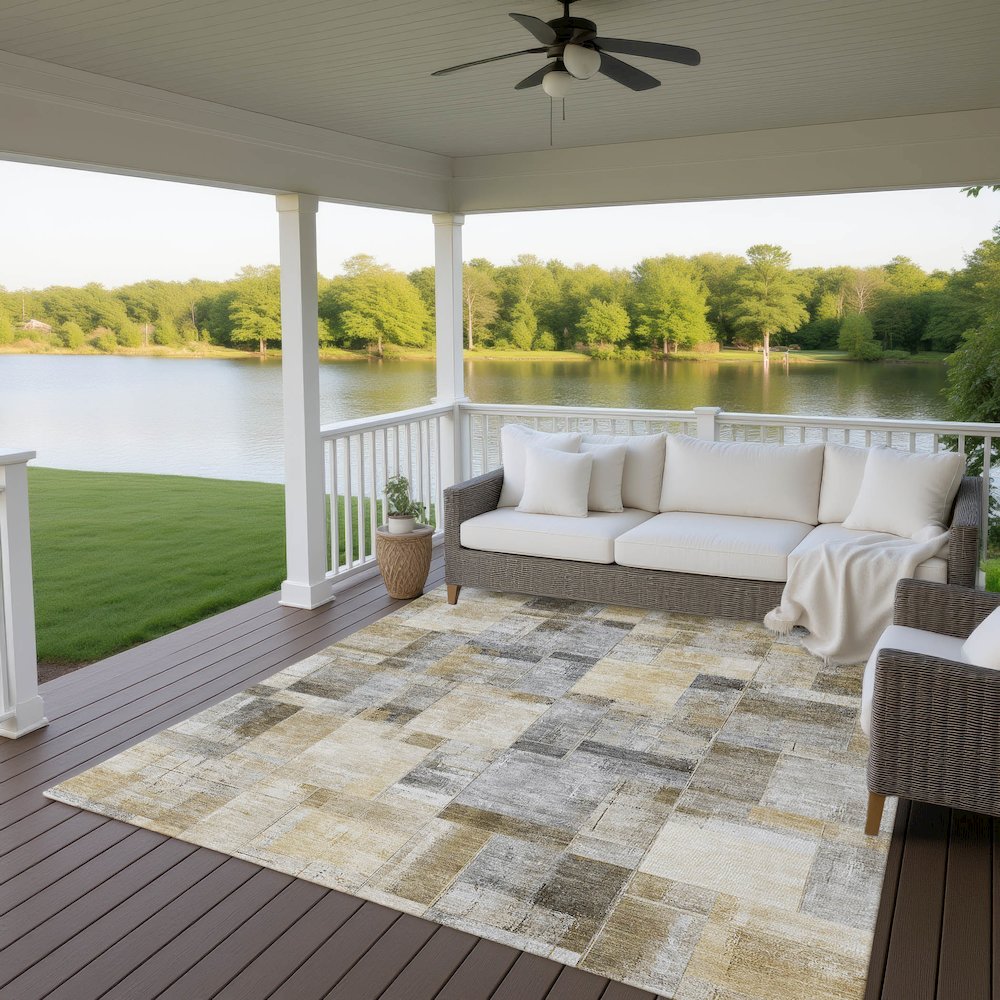 Luxury Washable Indoor/Outdoor Ravenna Granite 2'6" x 3'10" Rug. Picture 7