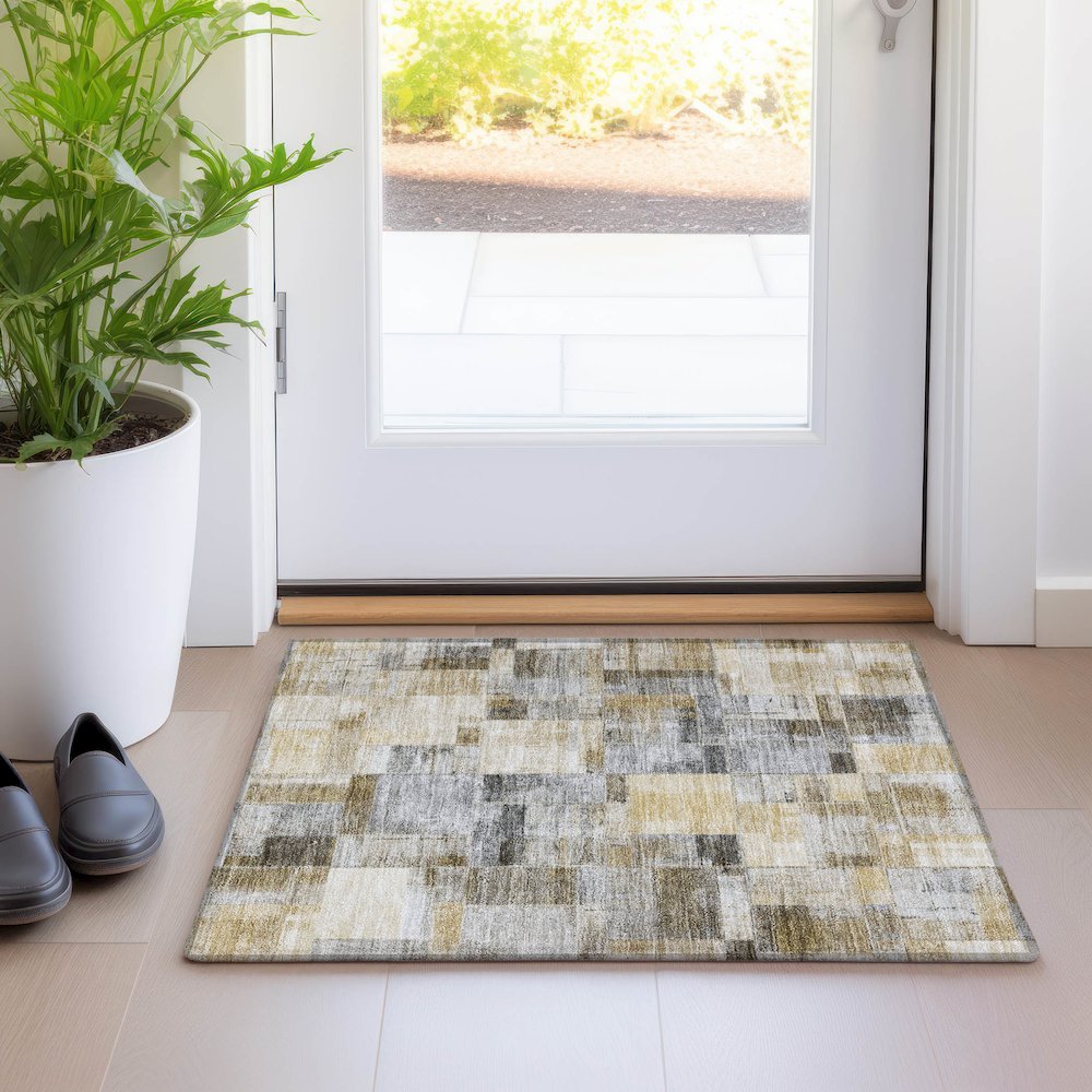 Luxury Washable Indoor/Outdoor Ravenna Granite 1'8" x 2'6" Rug. Picture 5