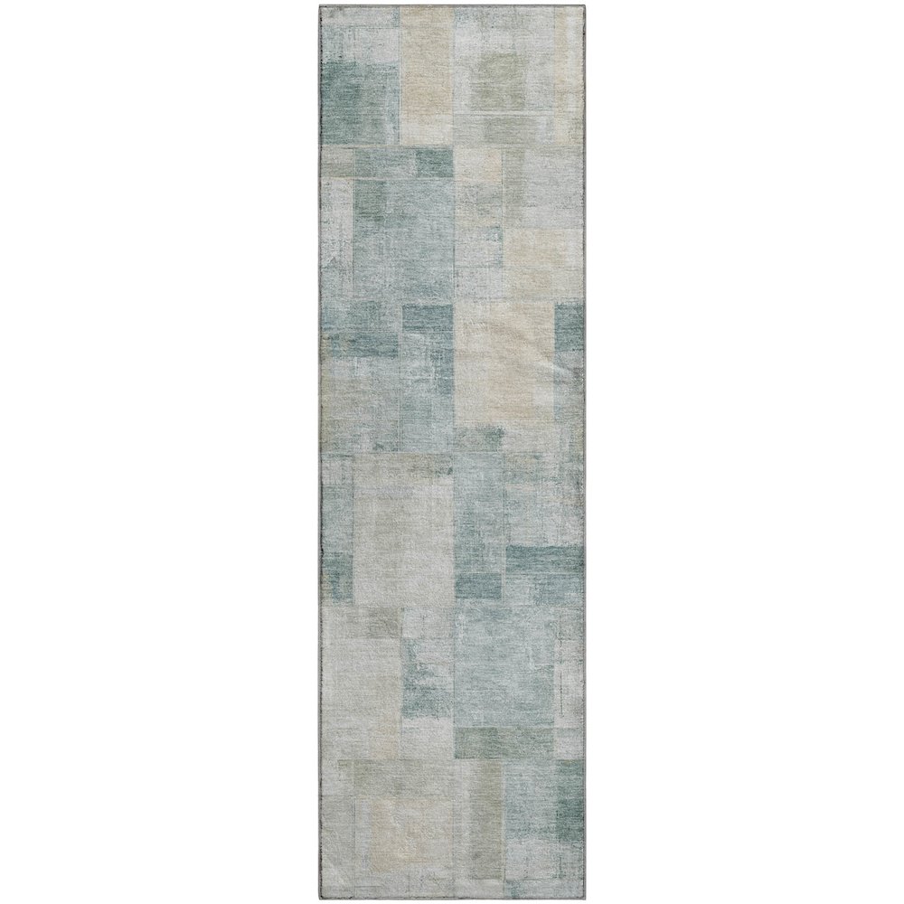 Luxury Washable Indoor/Outdoor Ravenna Seafoam 2'3" x 7'6" Runner Rug. Picture 1
