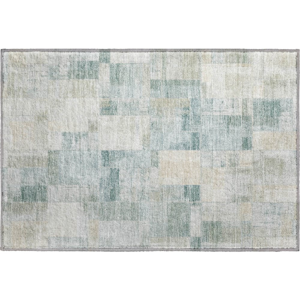 Luxury Washable Indoor/Outdoor Ravenna Seafoam 1'8" x 2'6" Rug. Picture 1