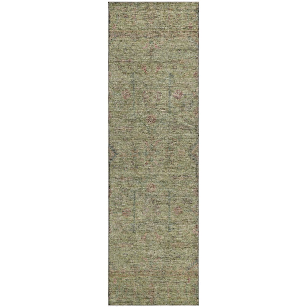 Luxury Washable Indoor/Outdoor Ravenna Aloe 2'3" x 7'6" Runner Rug. Picture 1
