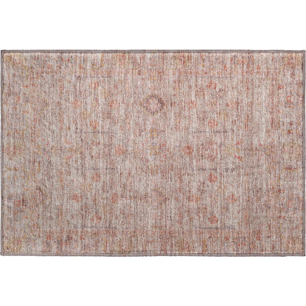 Luxury Washable Indoor/Outdoor Ravenna Coral 1'8" x 2'6" Rug. Picture 1