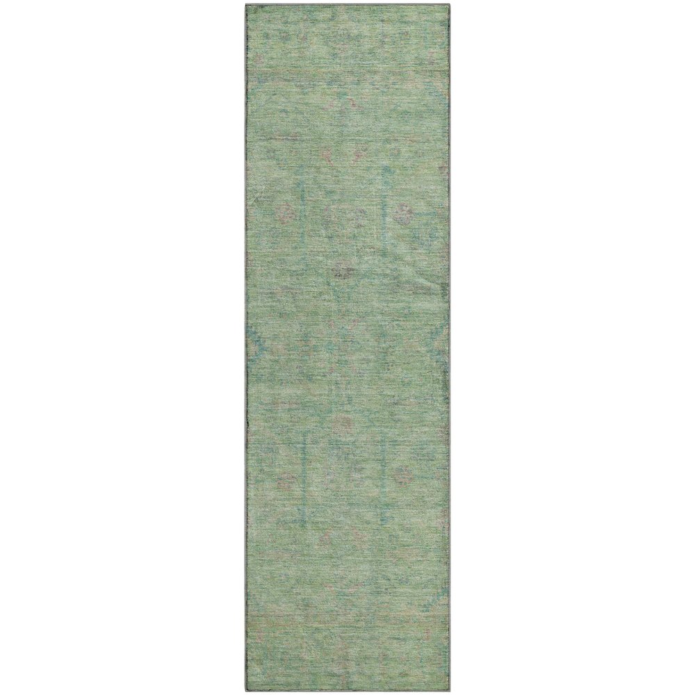 Luxury Washable Indoor/Outdoor Ravenna Seafoam 2'3" x 7'6" Runner Rug. Picture 1