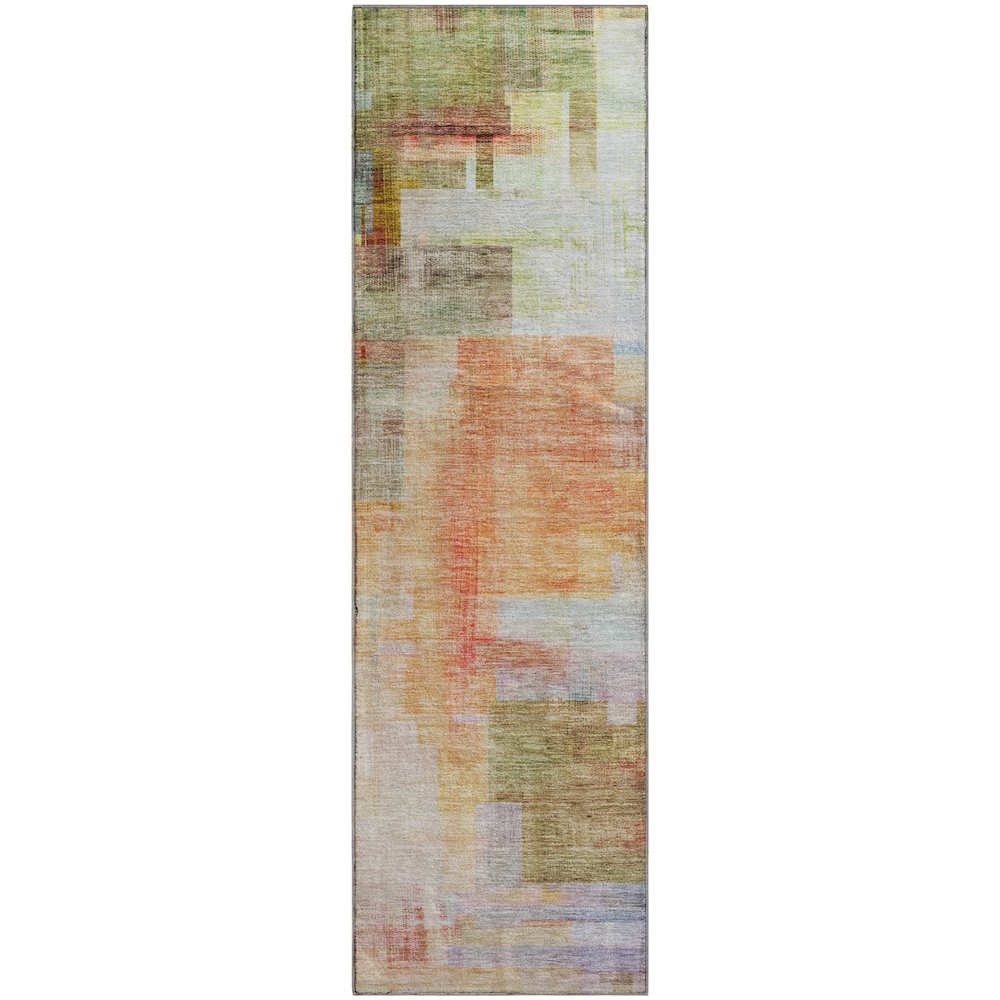 Luxury Washable Indoor/Outdoor Ravenna Coral 2'3" x 7'6" Runner Rug. Picture 1