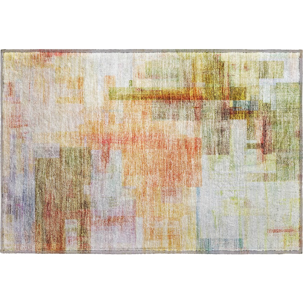 Luxury Washable Indoor/Outdoor Ravenna Coral 1'8" x 2'6" Rug. Picture 1