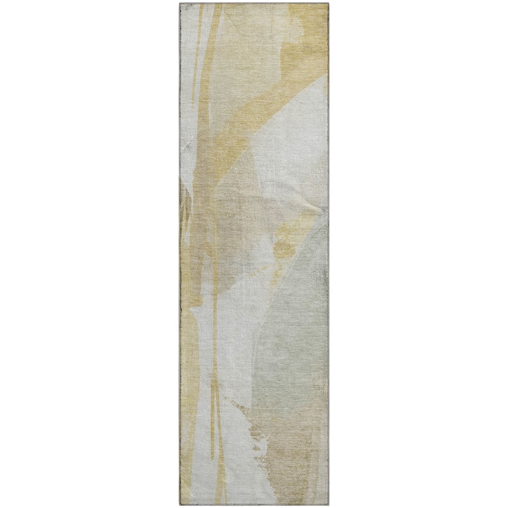 Luxury Washable Indoor/Outdoor Ravenna Beige 2'3" x 7'6" Runner Rug. Picture 1