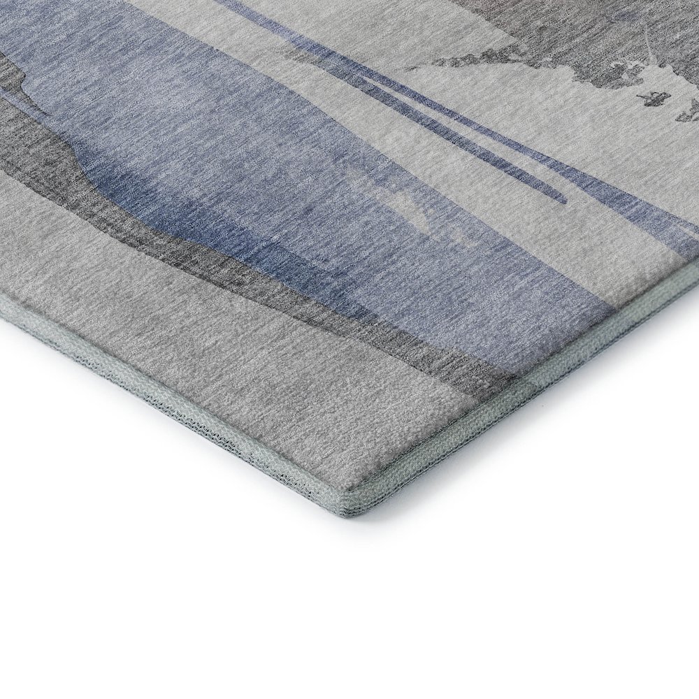 Luxury Washable Indoor/Outdoor Ravenna Denim 1'8" x 2'6" Rug. Picture 2
