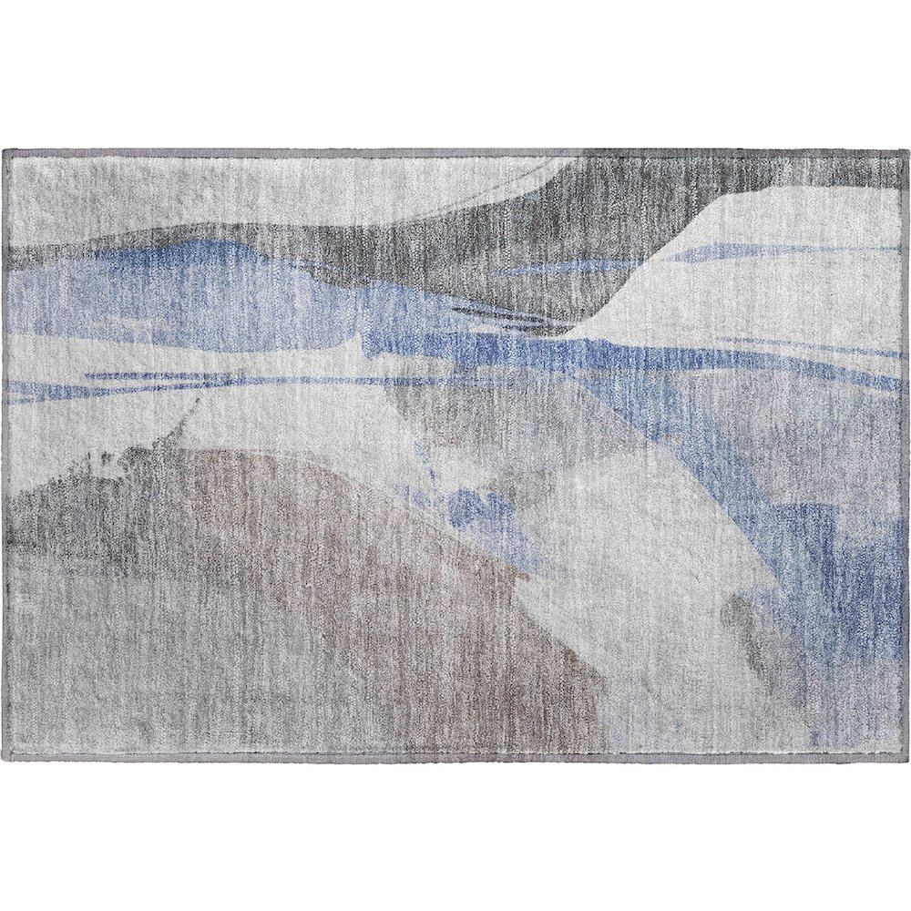 Luxury Washable Indoor/Outdoor Ravenna Denim 1'8" x 2'6" Rug. Picture 1