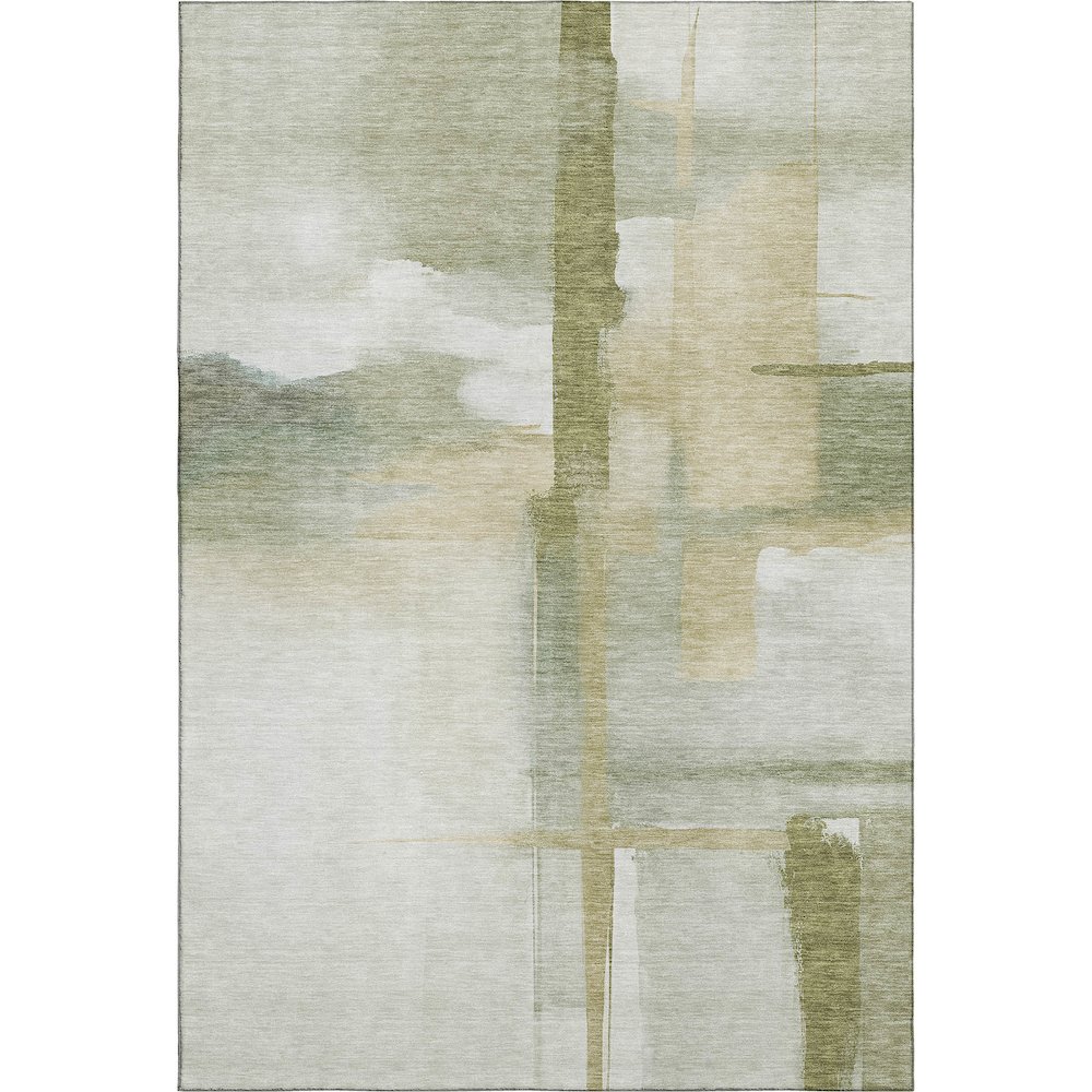 Luxury Washable Indoor/Outdoor Ravenna Aloe 2'6" x 3'10" Rug. Picture 1