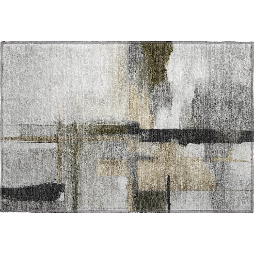 Luxury Washable Indoor/Outdoor Ravenna Gray 1'8" x 2'6" Rug. Picture 1