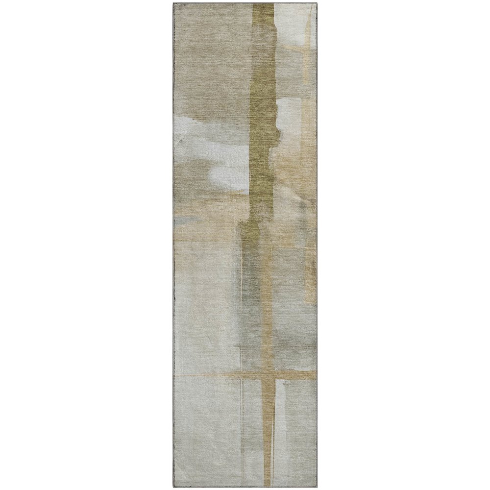 Luxury Washable Indoor/Outdoor Ravenna Putty 2'3" x 7'6" Runner Rug. Picture 1