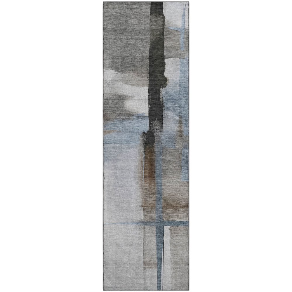 Luxury Washable Indoor/Outdoor Ravenna Taupe 2'3" x 7'6" Runner Rug. Picture 1