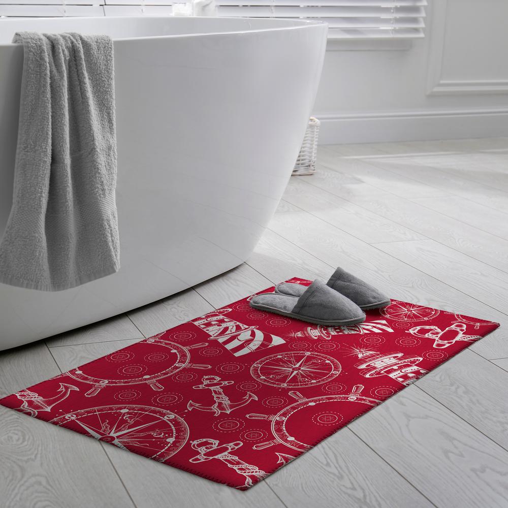 Indoor/Outdoor Harpswell AHP39 Ruby Washable 1'8" x 2'6" Rug. Picture 2