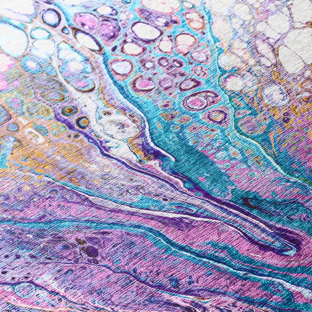Karina Periwinkle Modern Abstract 1'8" x 2'6" Accent Rug Periwinkle AKC49. Picture 5