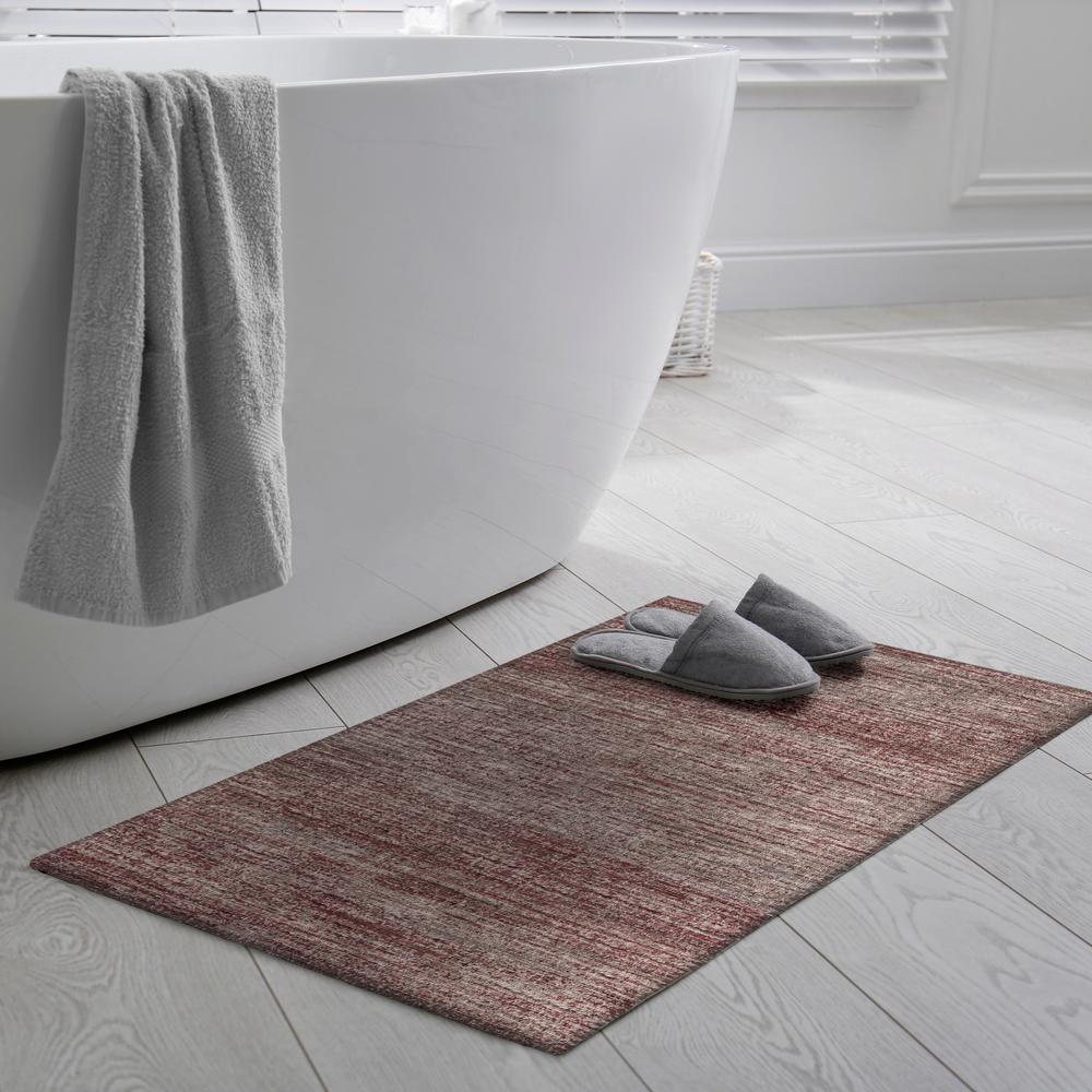 Marston Burgundy Transitional Striped 1'8" x 2'6" Accent Rug Burgundy AMA31. Picture 1