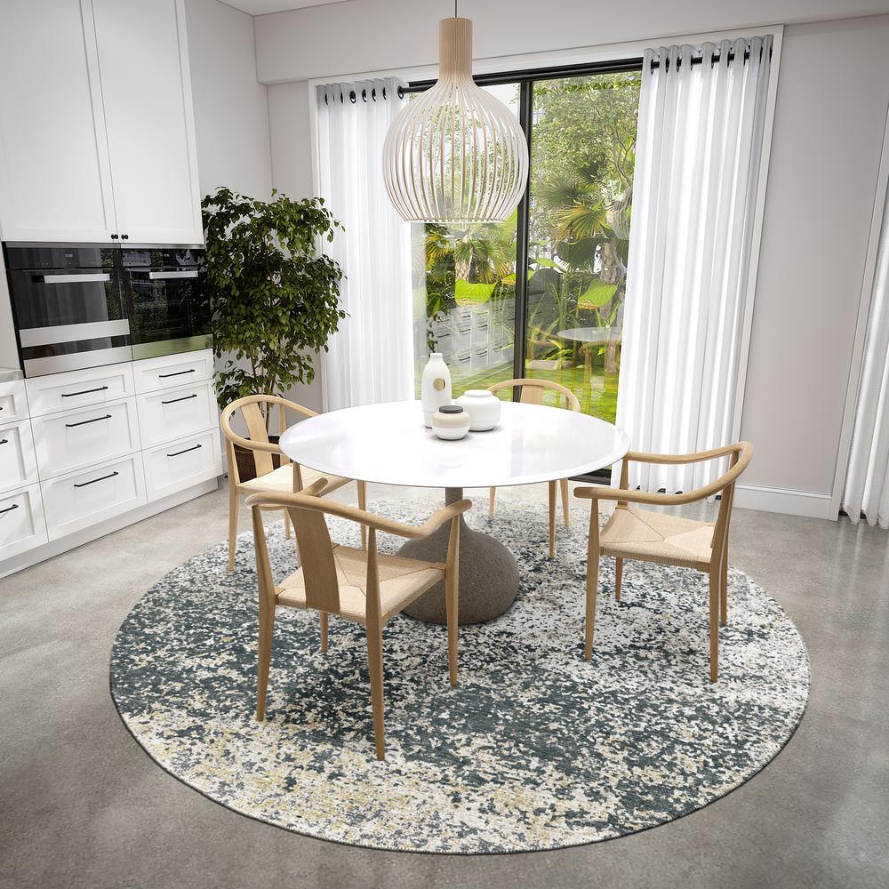 Rylee Gray Transitional Abstract 8' x 8' Round Rug Gray ARY33. Picture 1