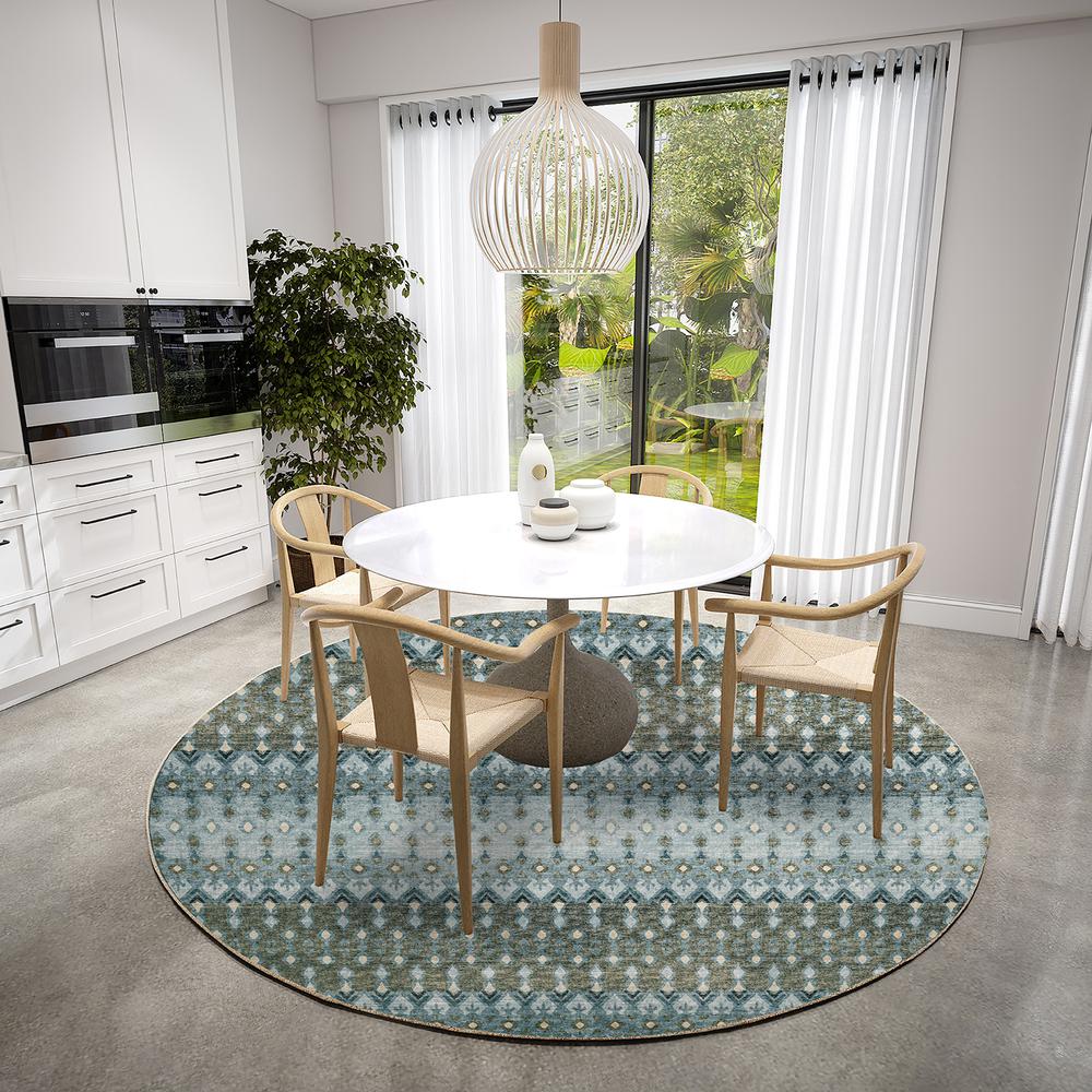 Brisbane BR1 Mineral Blue 8' x 8' Round Rug. Picture 2