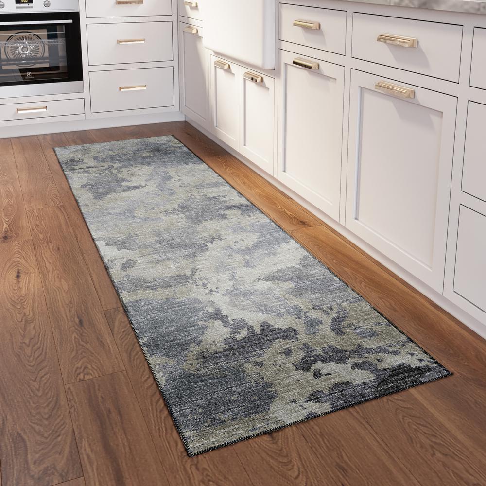 Indoor/Outdoor Accord AAC32 Gray Washable 2'3" x 7'6" Runner Rug. Picture 2