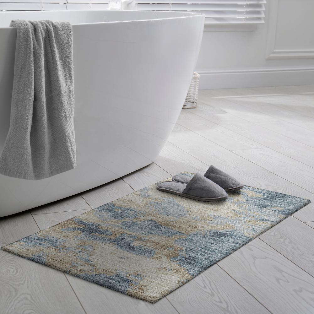 Indoor/Outdoor Accord AAC36 Blue Washable 1'8" x 2'6" Rug. Picture 2