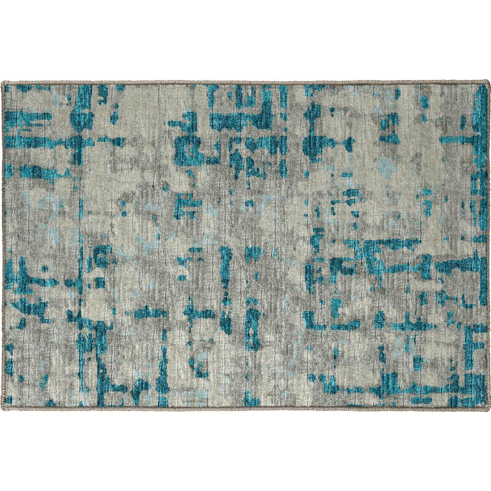 Brisbane BR5 Teal 1'8" x 2'6" Rug. Picture 1