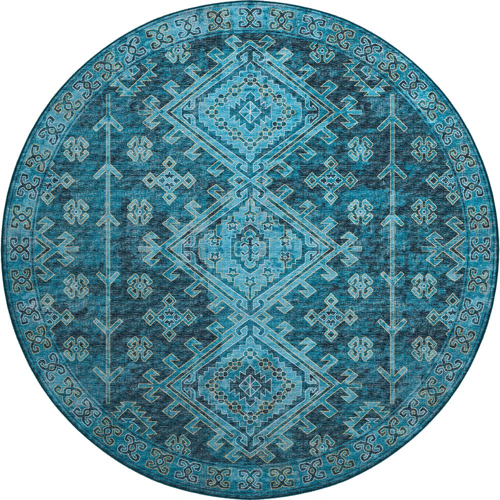Brisbane BR2 Navy 8' x 8' Round Rug. Picture 1