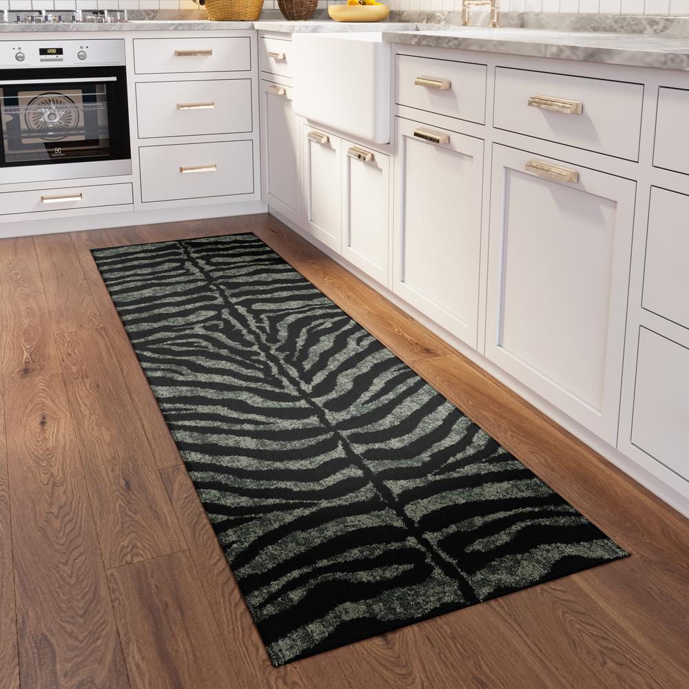 Safari Shadow Animal Animal Print 2'3" x 7'6" Runner Rug Shadow ASF31. Picture 1