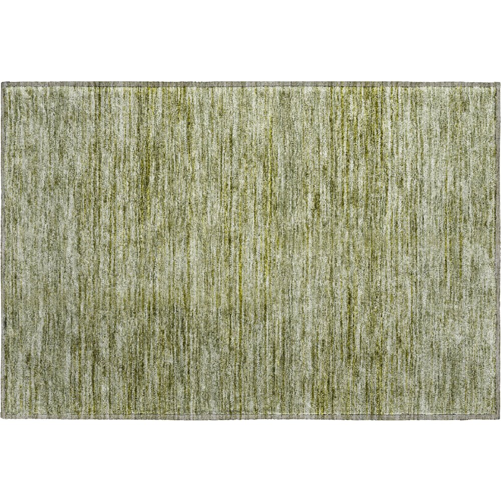Luxury Washable Indoor/Outdoor Soft Essentials SE1 Green 1'8" x 2'6" Rug. Picture 1