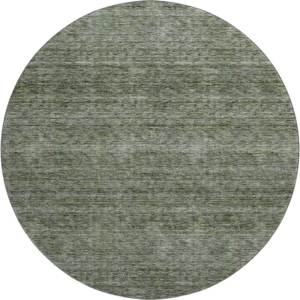 Luxury Washable Indoor/Outdoor Soft Essentials SE1 Green 8' x 8' Rug. Picture 1