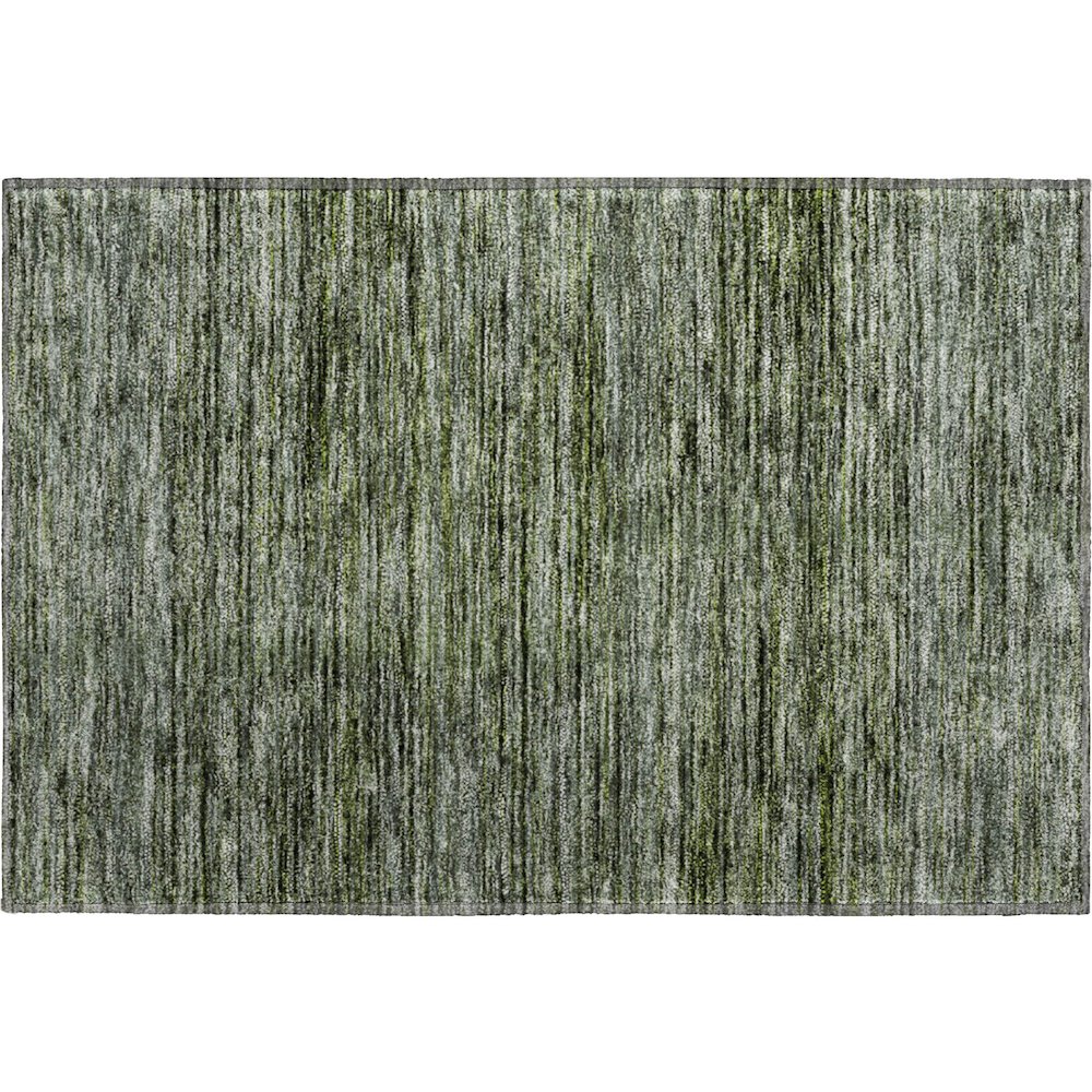 Luxury Washable Indoor/Outdoor Soft Essentials SE1 Green 1'8" x 2'6" Rug. Picture 1