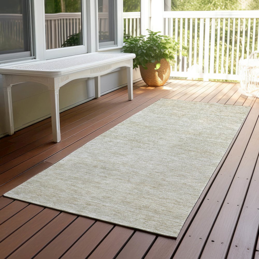 Luxury Washable Indoor/Outdoor Soft Essentials SE1 Brown 2'3" x 7'6" Runner Rug. Picture 6