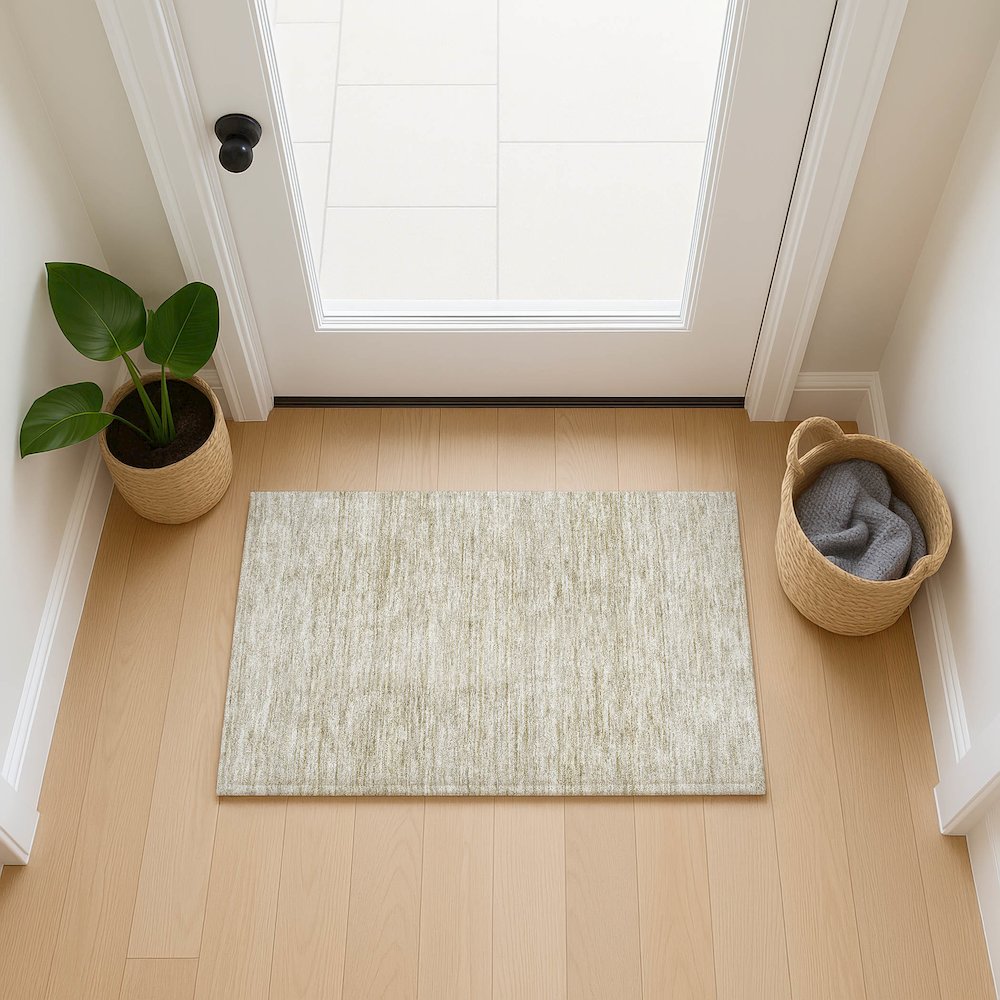 Luxury Washable Indoor/Outdoor Soft Essentials SE1 Brown 1'8" x 2'6" Rug. Picture 5