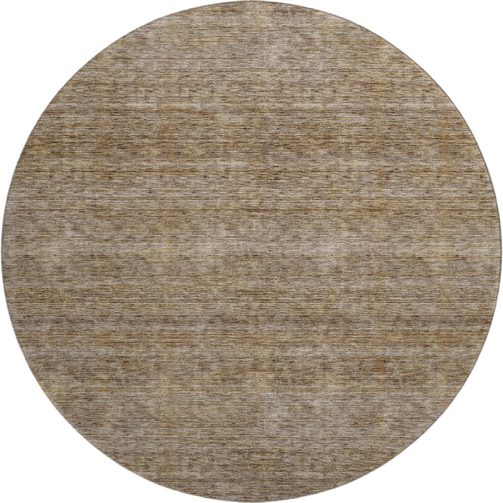 Luxury Washable Indoor/Outdoor Soft Essentials SE1 Brown 8' x 8' Rug. Picture 1