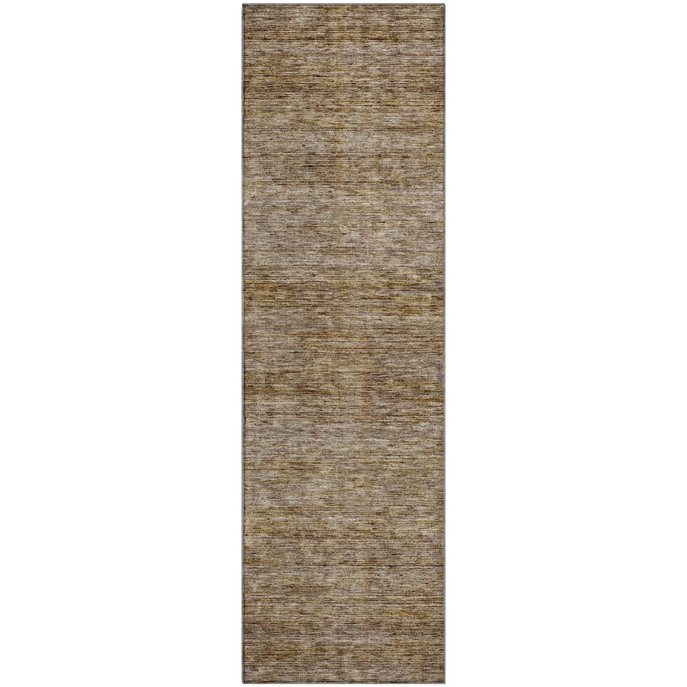 Luxury Washable Indoor/Outdoor Soft Essentials SE1 Brown 2'3" x 7'6" Runner Rug. Picture 1