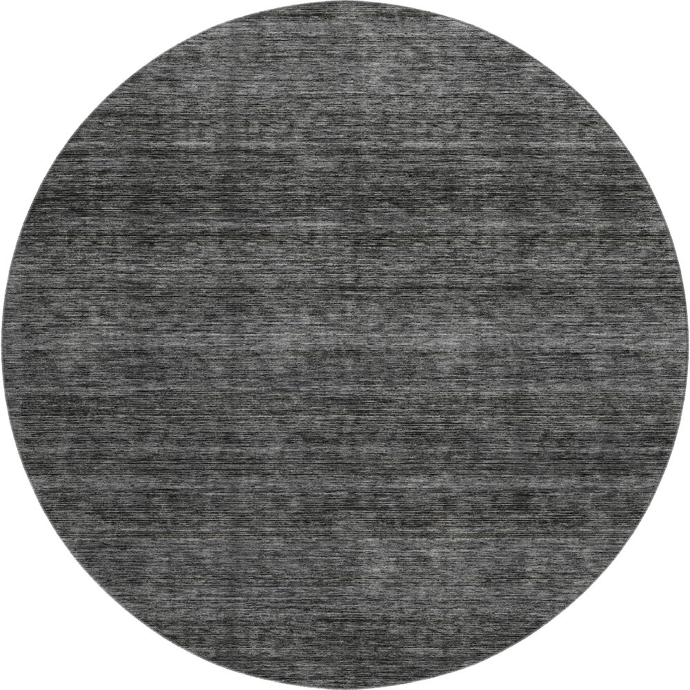 Luxury Washable Indoor/Outdoor Soft Essentials SE1 Gray 8' x 8' Rug. Picture 1