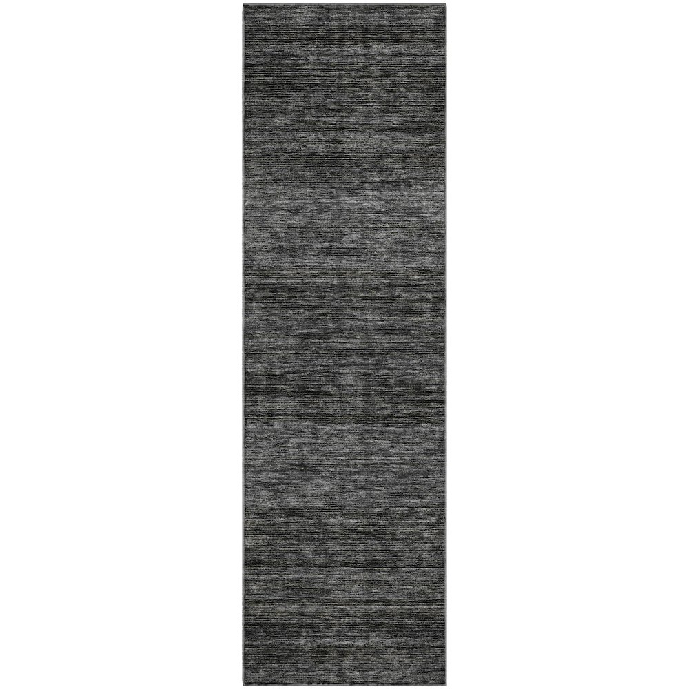 Luxury Washable Indoor/Outdoor Soft Essentials SE1 Gray 2'3" x 7'6" Runner Rug. Picture 1